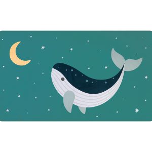 Toalla Playa Microfibra Whale Teal Personalizable